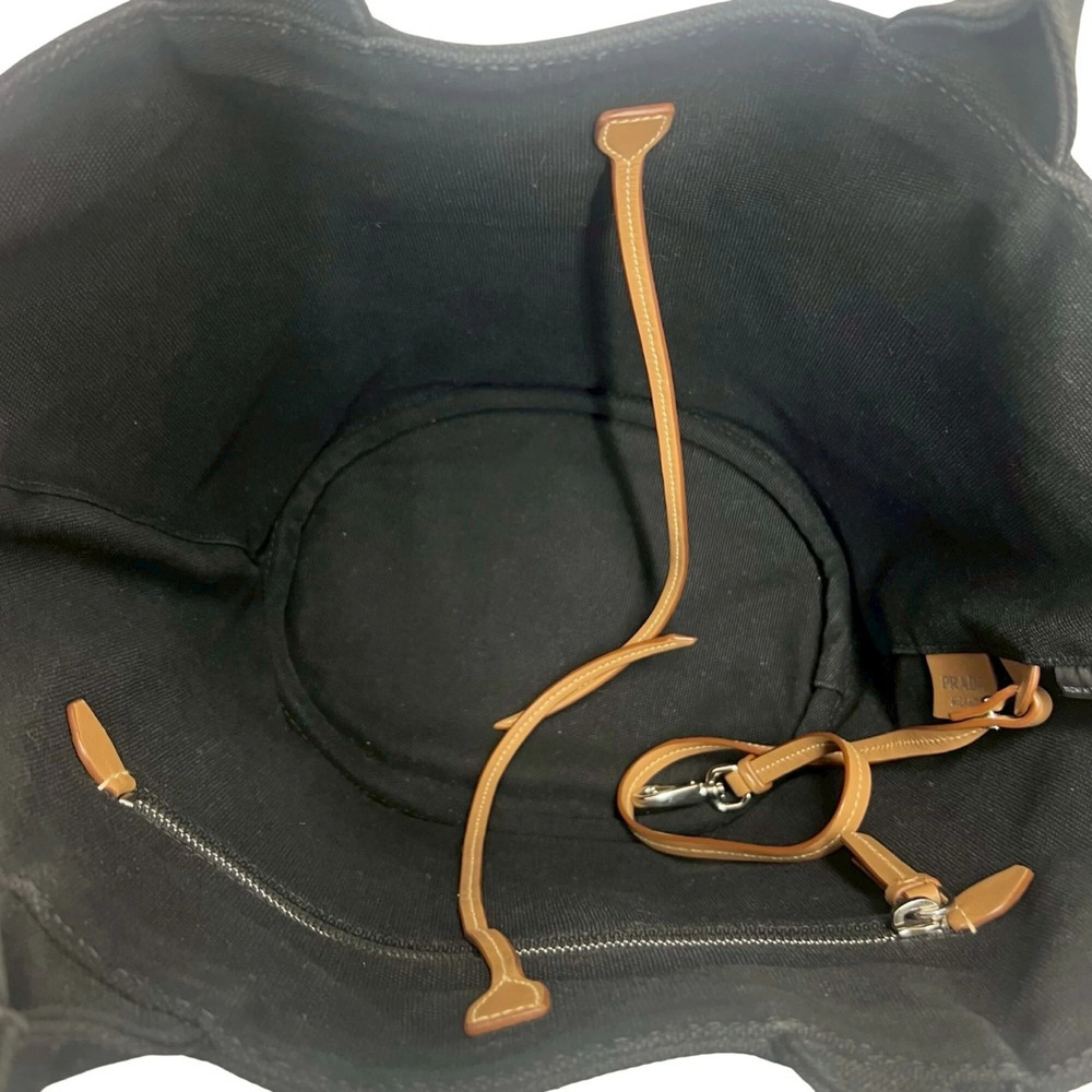 PRADA Black Canvas Shoulder Bag - Picture 9 of 10